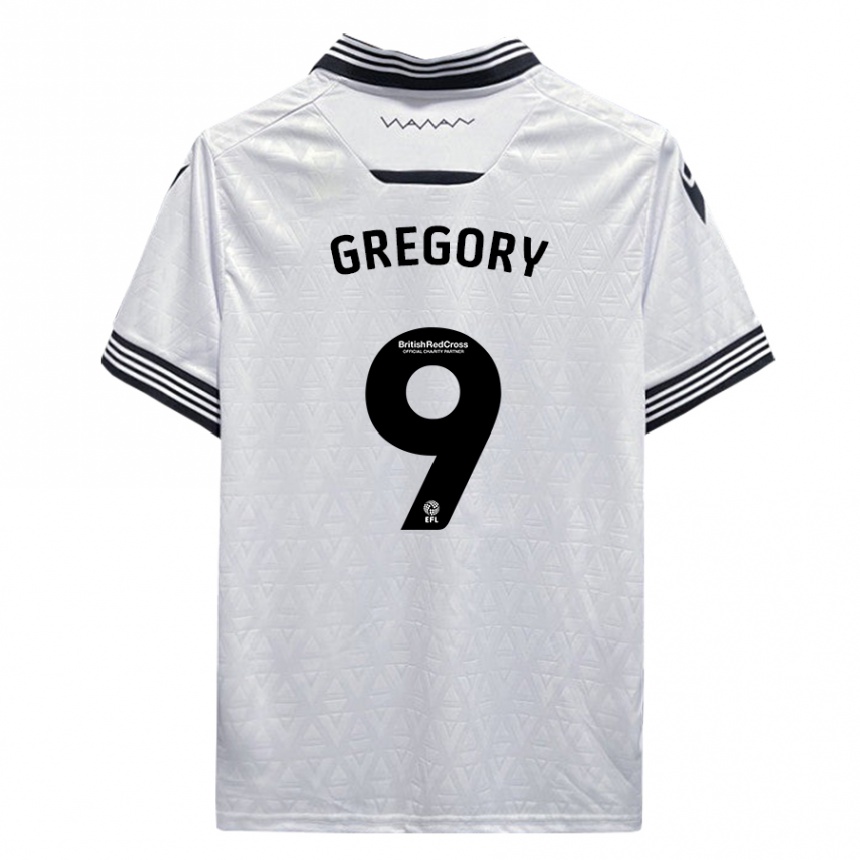 Vaikiškas Lee Gregory #9 Baltas Išvykos Marškinėliai 2023/24 T-Shirt