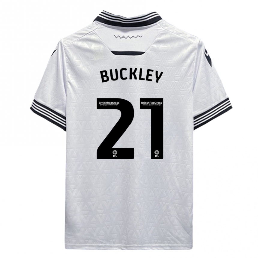 Vaikiškas John Buckley #21 Baltas Išvykos Marškinėliai 2023/24 T-Shirt