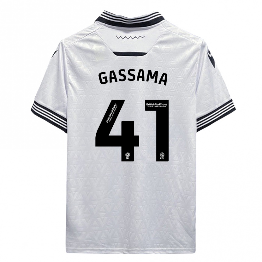 Vaikiškas Djeidi Gassama #41 Baltas Išvykos Marškinėliai 2023/24 T-Shirt