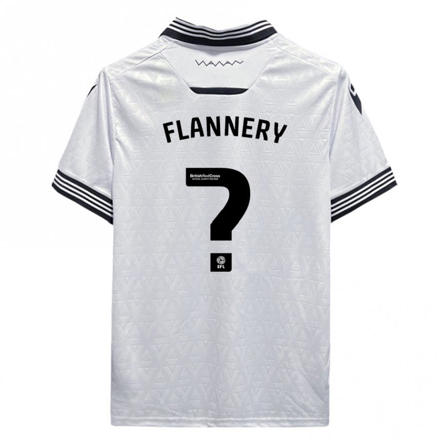 Vaikiškas Cian Flannery #0 Baltas Išvykos Marškinėliai 2023/24 T-Shirt