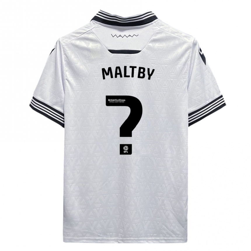 Vaikiškas Mackenzie Maltby #0 Baltas Išvykos Marškinėliai 2023/24 T-Shirt