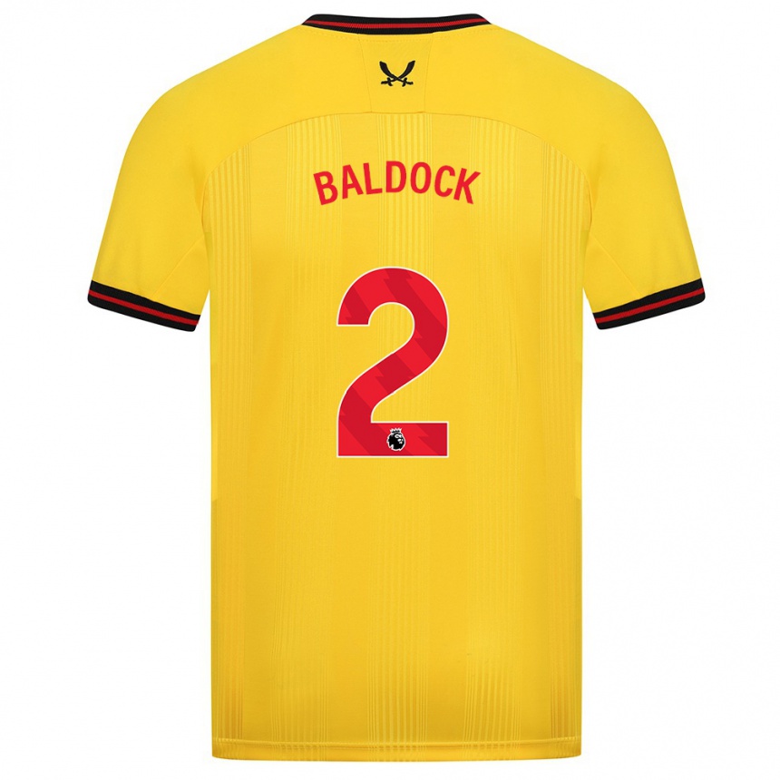 Vaikiškas George Baldock #2 Geltona Išvykos Marškinėliai 2023/24 T-Shirt