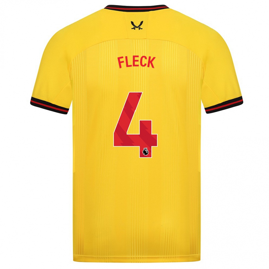 Vaikiškas John Fleck #4 Geltona Išvykos Marškinėliai 2023/24 T-Shirt