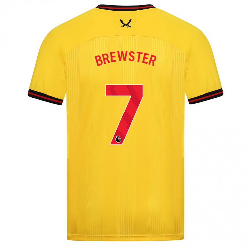 Vaikiškas Rhian Brewster #7 Geltona Išvykos Marškinėliai 2023/24 T-Shirt