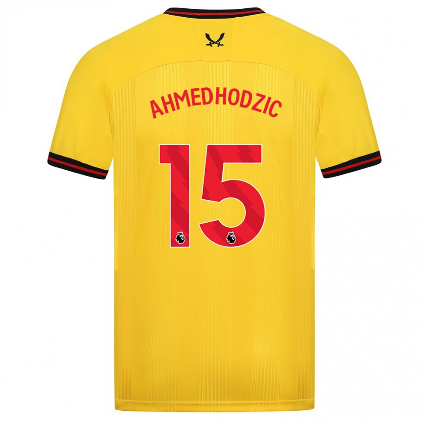 Vaikiškas Anel Ahmedhodzic #15 Geltona Išvykos Marškinėliai 2023/24 T-Shirt