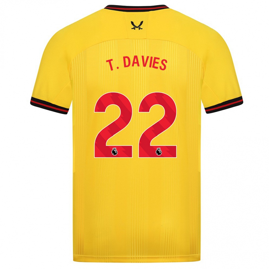 Vaikiškas Tom Davies #22 Geltona Išvykos Marškinėliai 2023/24 T-Shirt