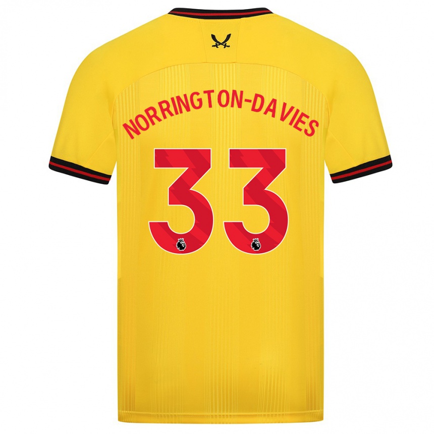 Vaikiškas Rhys Norrington-Davies #33 Geltona Išvykos Marškinėliai 2023/24 T-Shirt