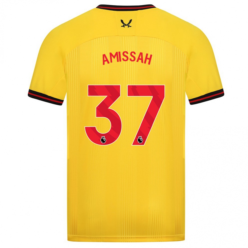 Vaikiškas Jordan Amissah #37 Geltona Išvykos Marškinėliai 2023/24 T-Shirt