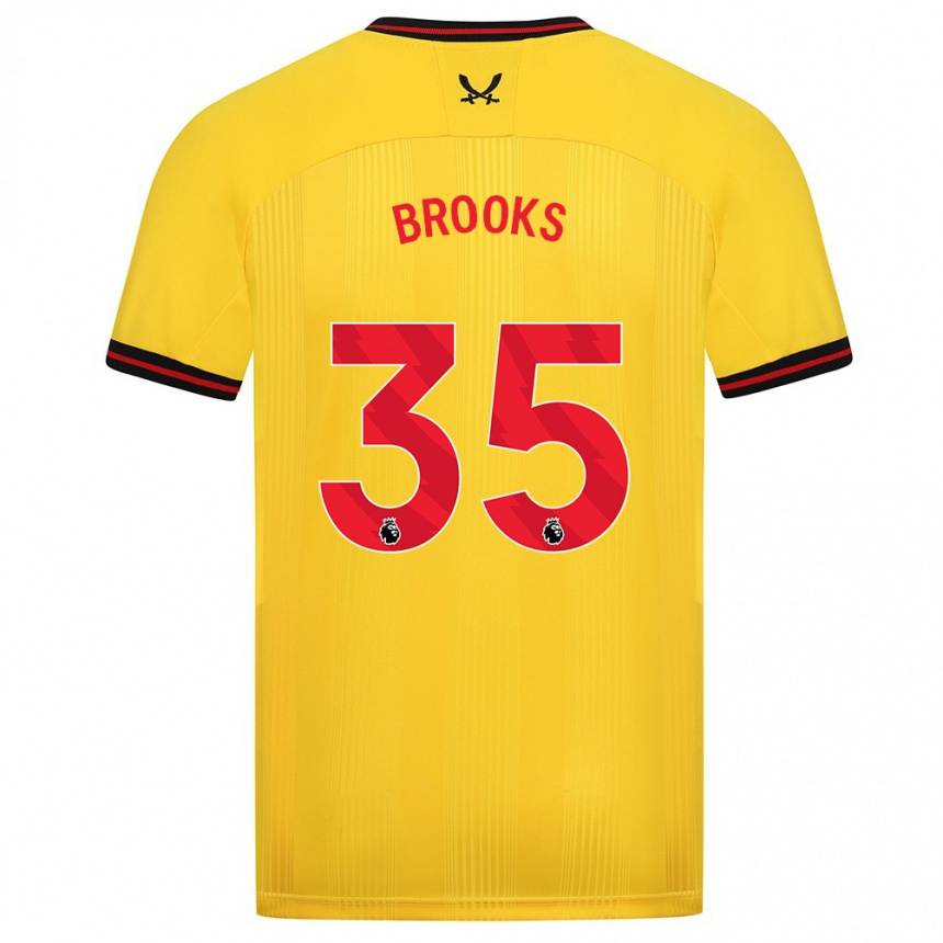 Vaikiškas Andre Brooks #35 Geltona Išvykos Marškinėliai 2023/24 T-Shirt