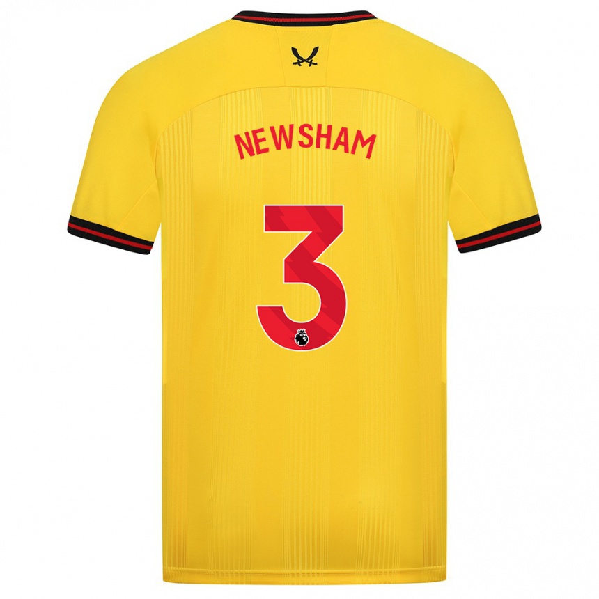 Vaikiškas Charlotte Newsham #3 Geltona Išvykos Marškinėliai 2023/24 T-Shirt