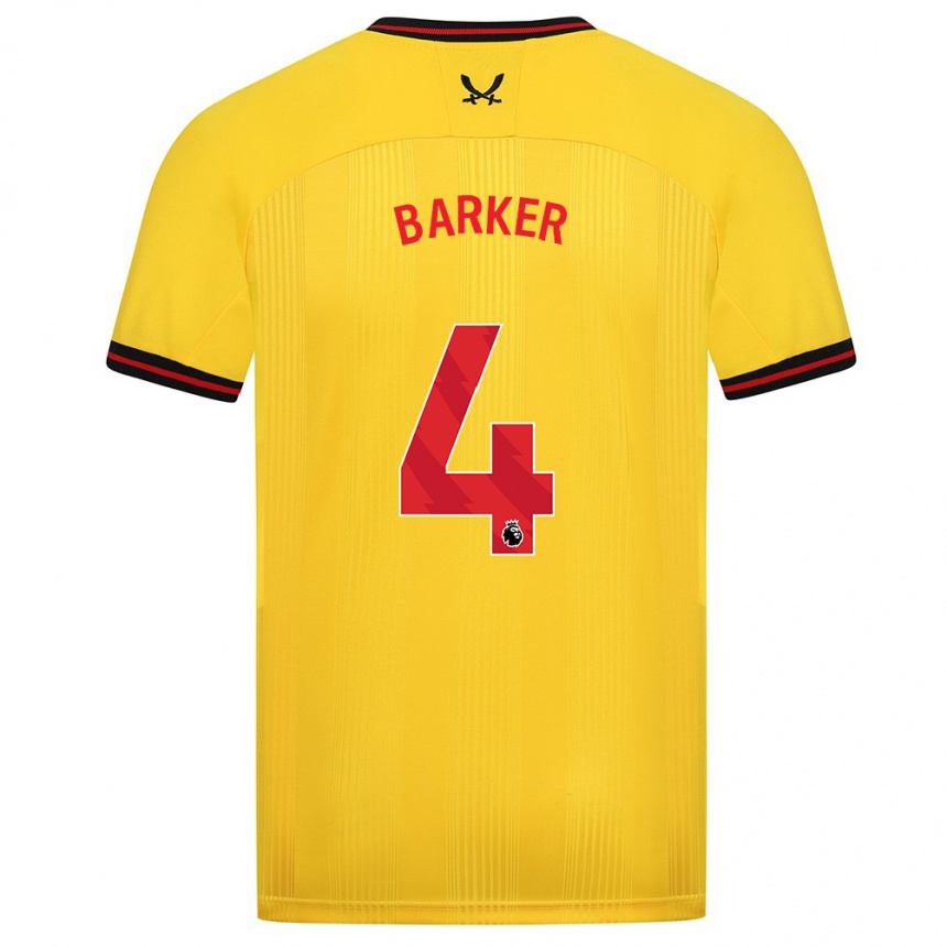 Vaikiškas Sophie Barker #4 Geltona Išvykos Marškinėliai 2023/24 T-Shirt