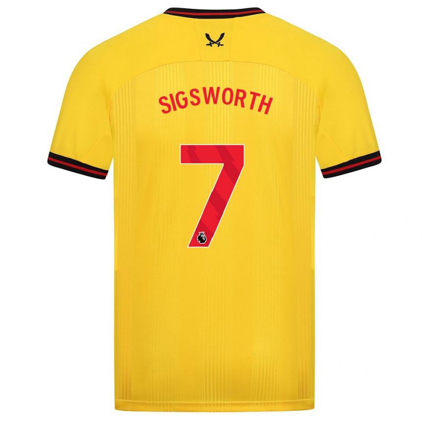 Vaikiškas Jess Sigsworth #7 Geltona Išvykos Marškinėliai 2023/24 T-Shirt
