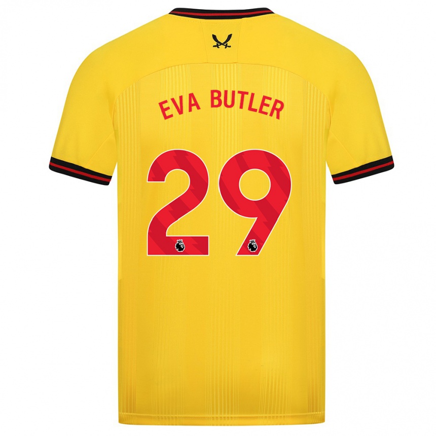 Vaikiškas Eva Butler #29 Geltona Išvykos Marškinėliai 2023/24 T-Shirt