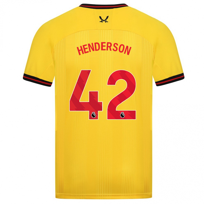 Vaikiškas Peyton Henderson #42 Geltona Išvykos Marškinėliai 2023/24 T-Shirt