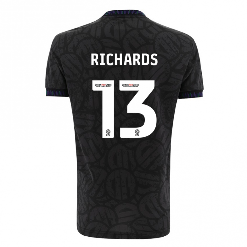 Vaikiškas Harvey Wiles-Richards #13 Juoda Išvykos Marškinėliai 2023/24 T-Shirt