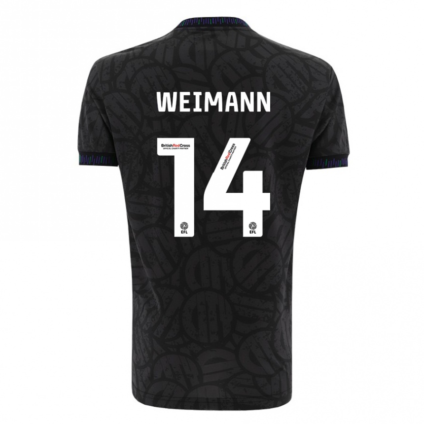 Vaikiškas Andreas Weimann #14 Juoda Išvykos Marškinėliai 2023/24 T-Shirt