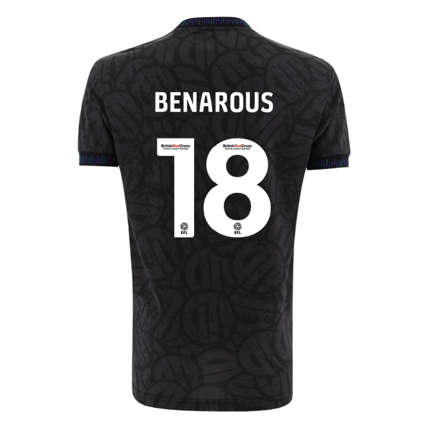 Vaikiškas Ayman Benarous #18 Juoda Išvykos Marškinėliai 2023/24 T-Shirt