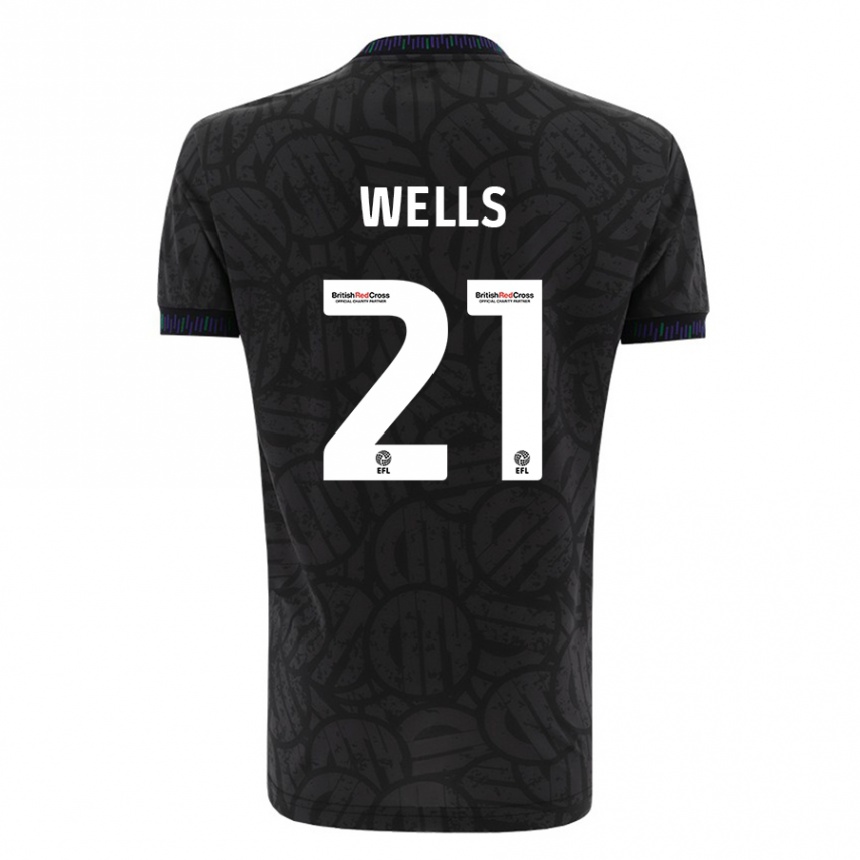 Vaikiškas Nahki Wells #21 Juoda Išvykos Marškinėliai 2023/24 T-Shirt