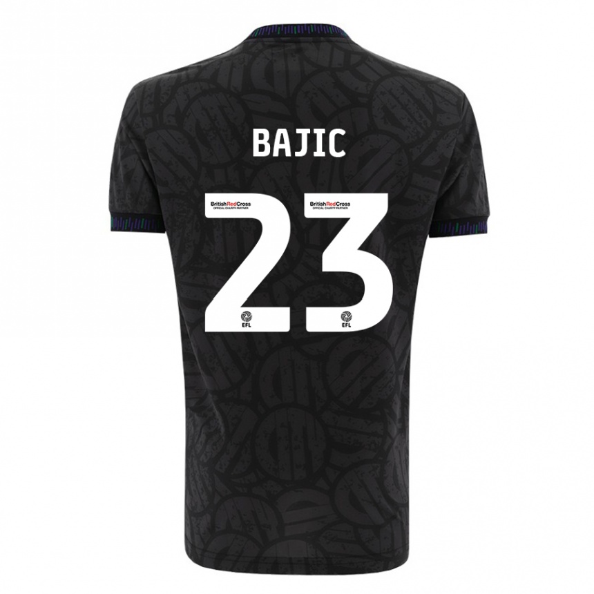 Vaikiškas Stefan Bajic #23 Juoda Išvykos Marškinėliai 2023/24 T-Shirt