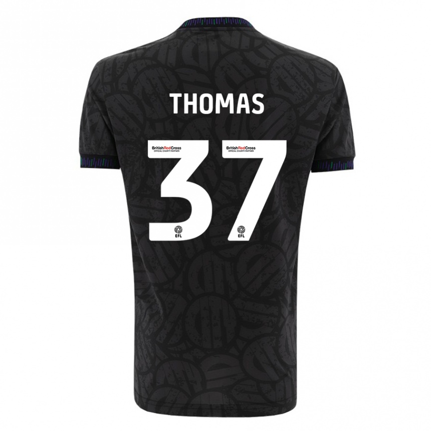 Vaikiškas Olly Thomas #37 Juoda Išvykos Marškinėliai 2023/24 T-Shirt