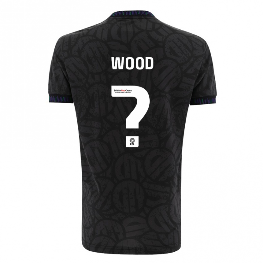 Vaikiškas Callum Wood #0 Juoda Išvykos Marškinėliai 2023/24 T-Shirt