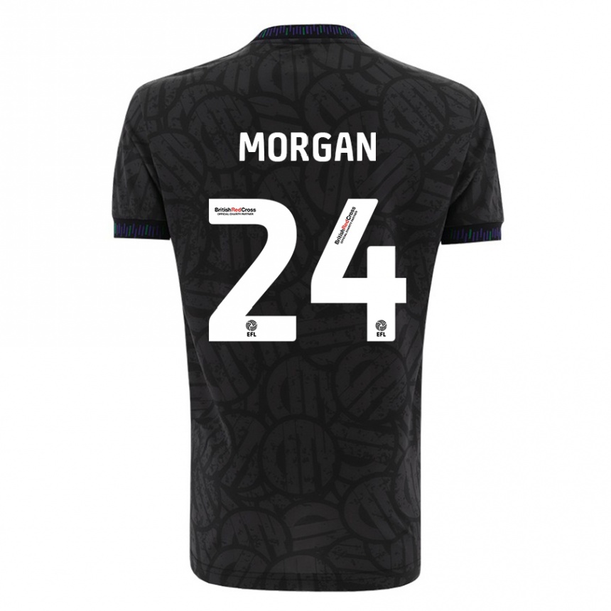 Vaikiškas Ffion Morgan #24 Juoda Išvykos Marškinėliai 2023/24 T-Shirt