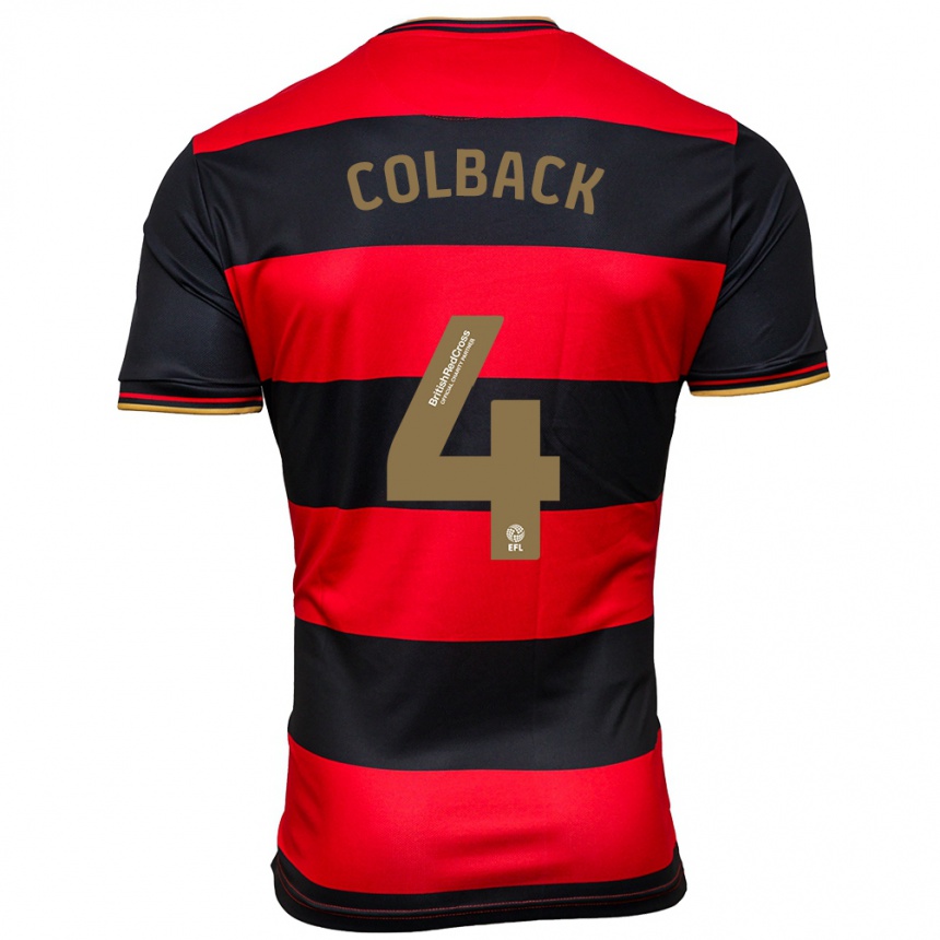 Vaikiškas Jack Colback #4 Juoda Raudona Išvykos Marškinėliai 2023/24 T-Shirt