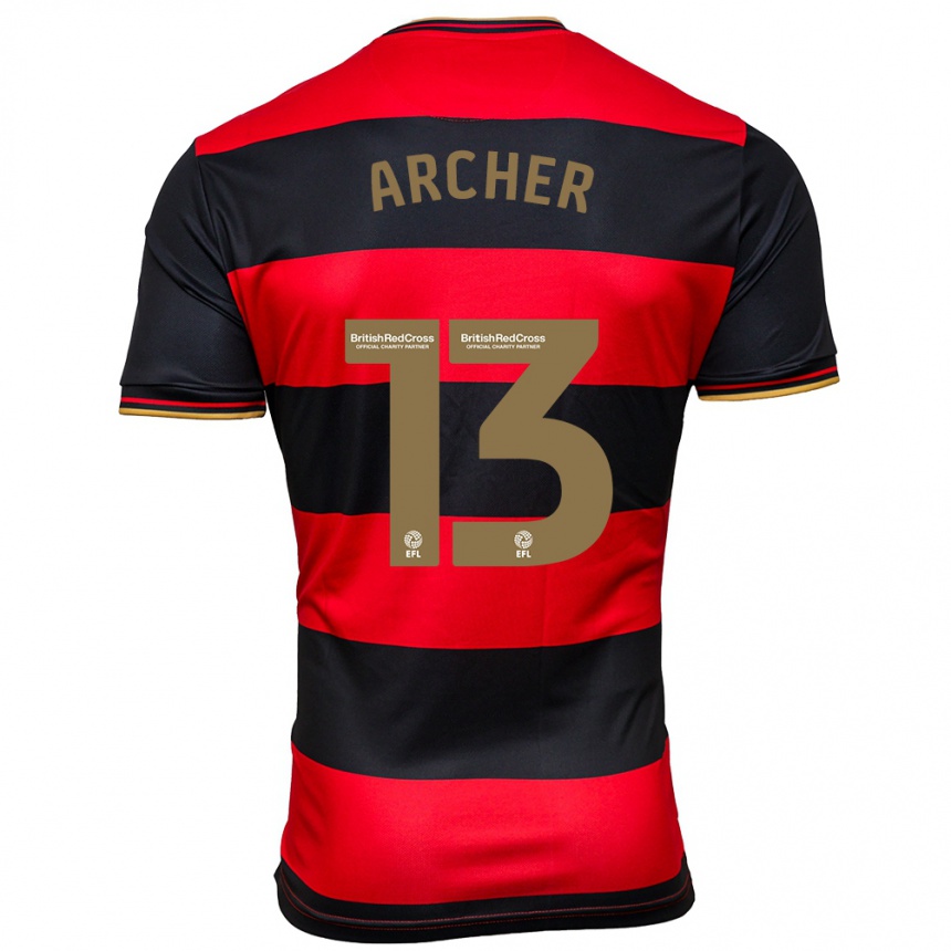 Vaikiškas Jordan Archer #13 Juoda Raudona Išvykos Marškinėliai 2023/24 T-Shirt