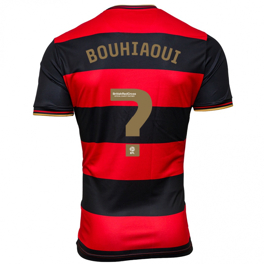 Vaikiškas Ramy Bouhiaoui #0 Juoda Raudona Išvykos Marškinėliai 2023/24 T-Shirt