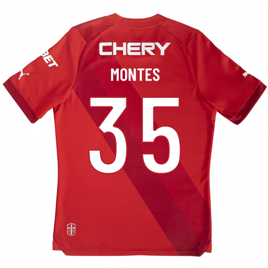 Vaikiškas Clemente Montes #35 Raudona Išvykos Marškinėliai 2023/24 T-Shirt