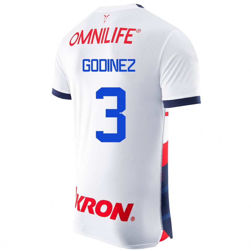 Vaikiškas Damaris Godínez #3 Baltas Išvykos Marškinėliai 2023/24 T-Shirt