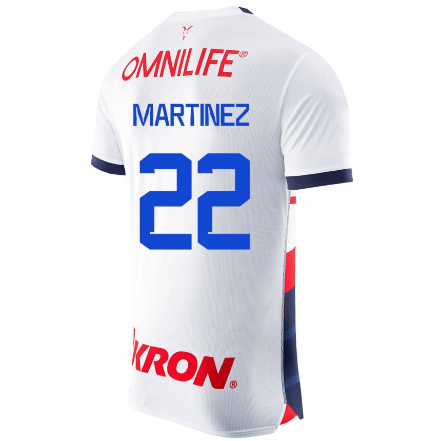 Vaikiškas Karla Martínez #22 Baltas Išvykos Marškinėliai 2023/24 T-Shirt
