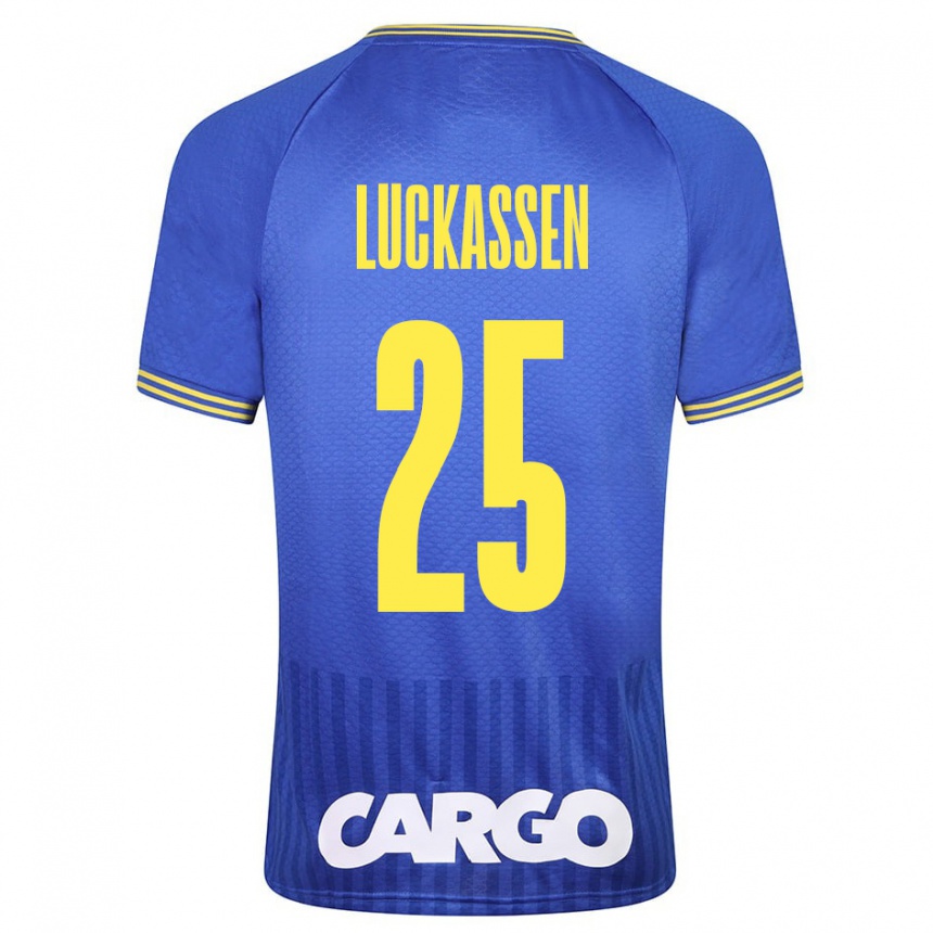 Vaikiškas Derrick Luckassen #25 Mėlyna Išvykos Marškinėliai 2023/24 T-Shirt