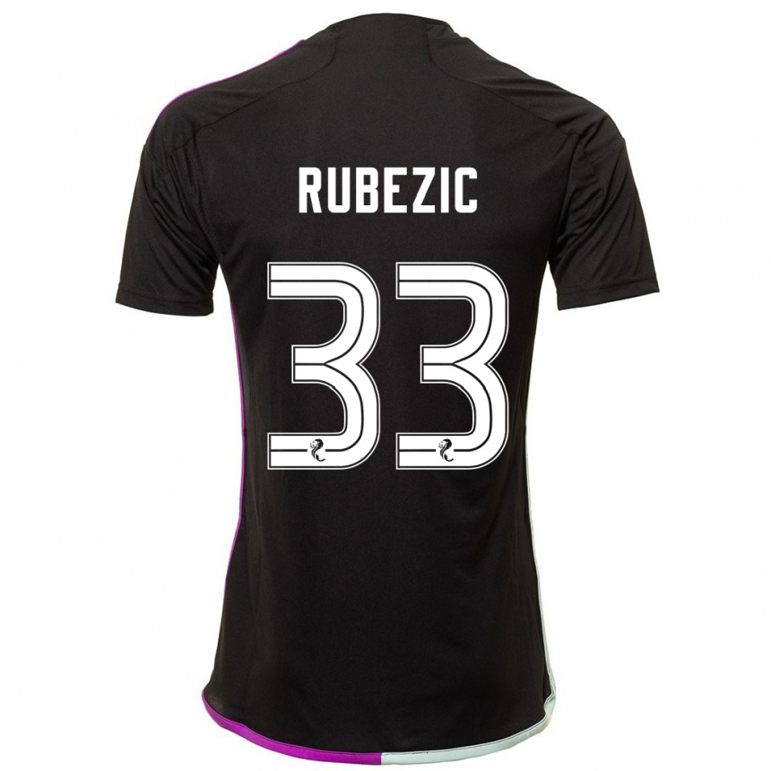 Vaikiškas Slobodan Rubezic #33 Juoda Išvykos Marškinėliai 2023/24 T-Shirt