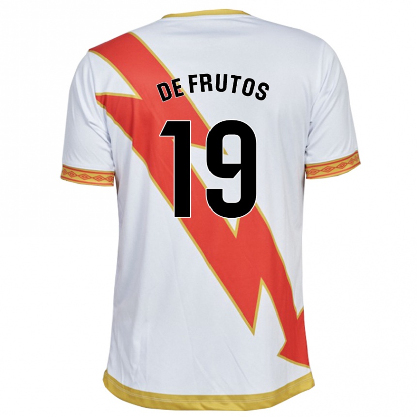 Vyrai Jorge De Frutos #19 Baltas Namų Marškinėliai 2023/24 T-Shirt