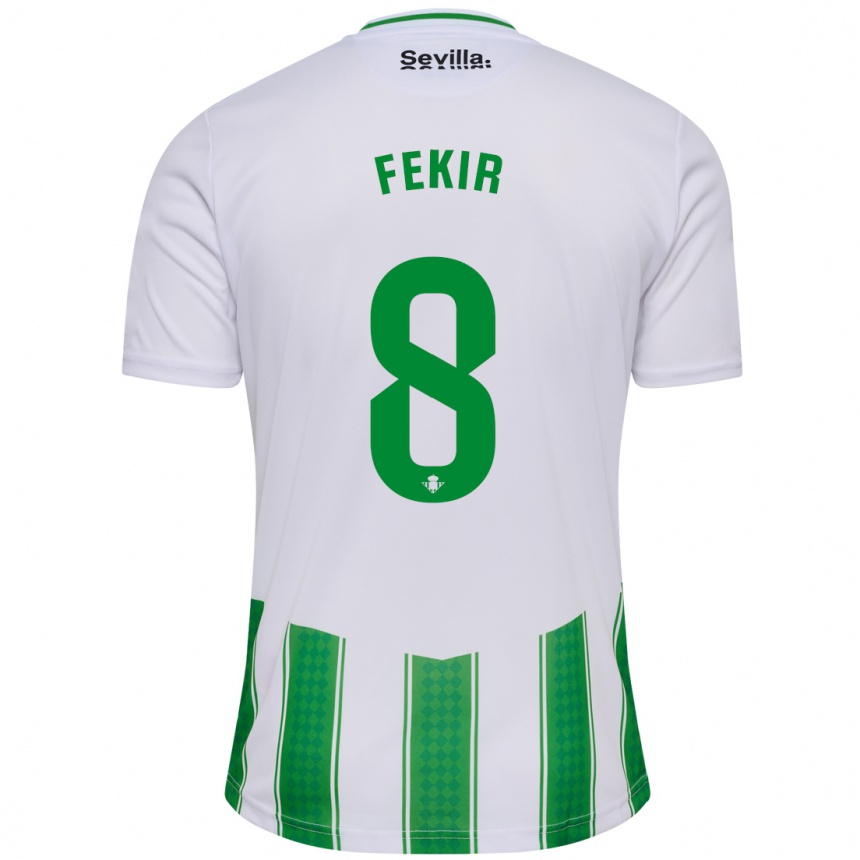 Vyrai Nabil Fekir #8 Baltas Namų Marškinėliai 2023/24 T-Shirt