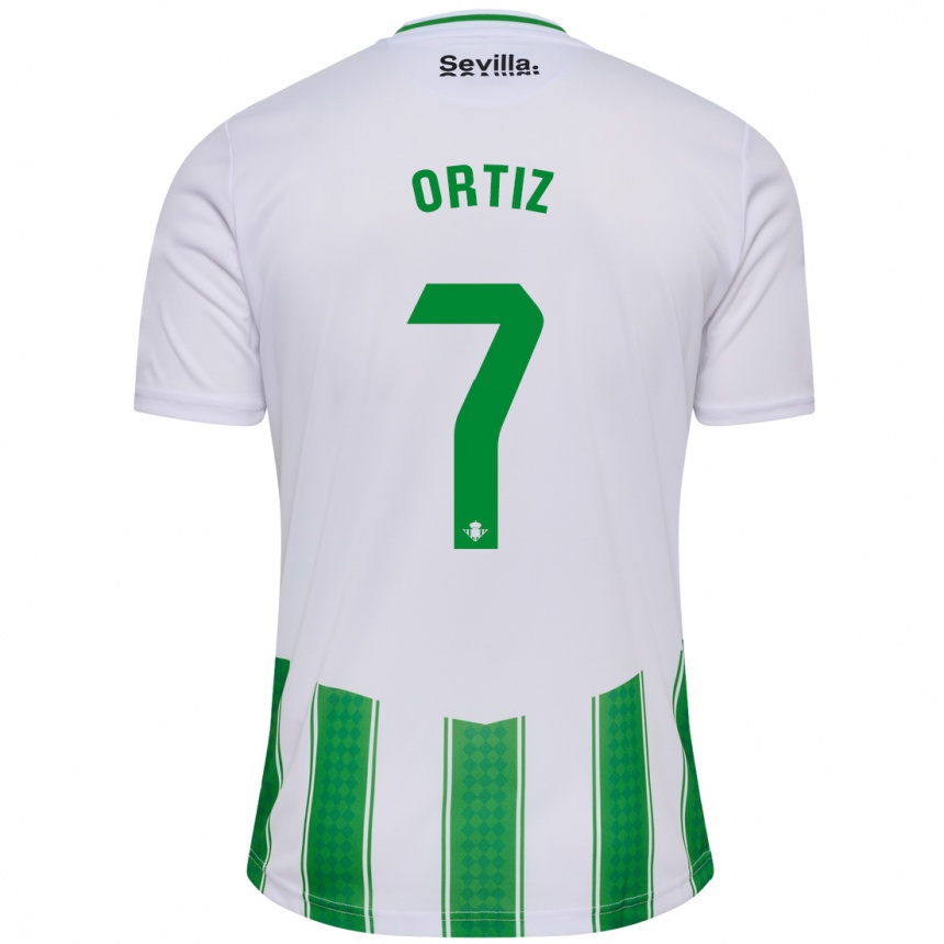 Vyrai Ángel Ortiz #7 Baltas Namų Marškinėliai 2023/24 T-Shirt