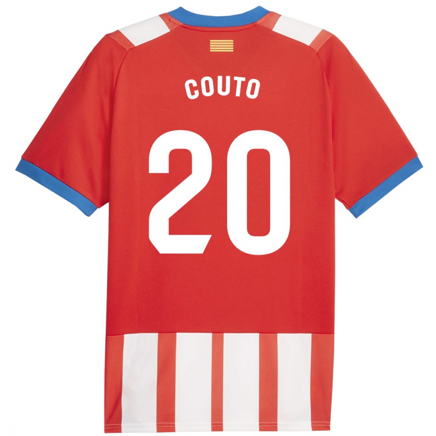 Vyrai Yan Couto #20 Raudona Balta Namų Marškinėliai 2023/24 T-Shirt