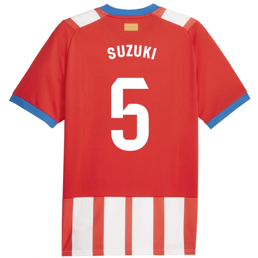 Vyrai Wadi Ibrahim Suzuki #5 Raudona Balta Namų Marškinėliai 2023/24 T-Shirt