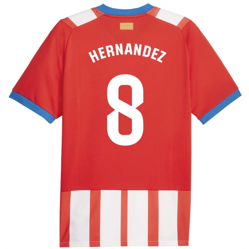 Vyrai Sofia Hernández #8 Raudona Balta Namų Marškinėliai 2023/24 T-Shirt