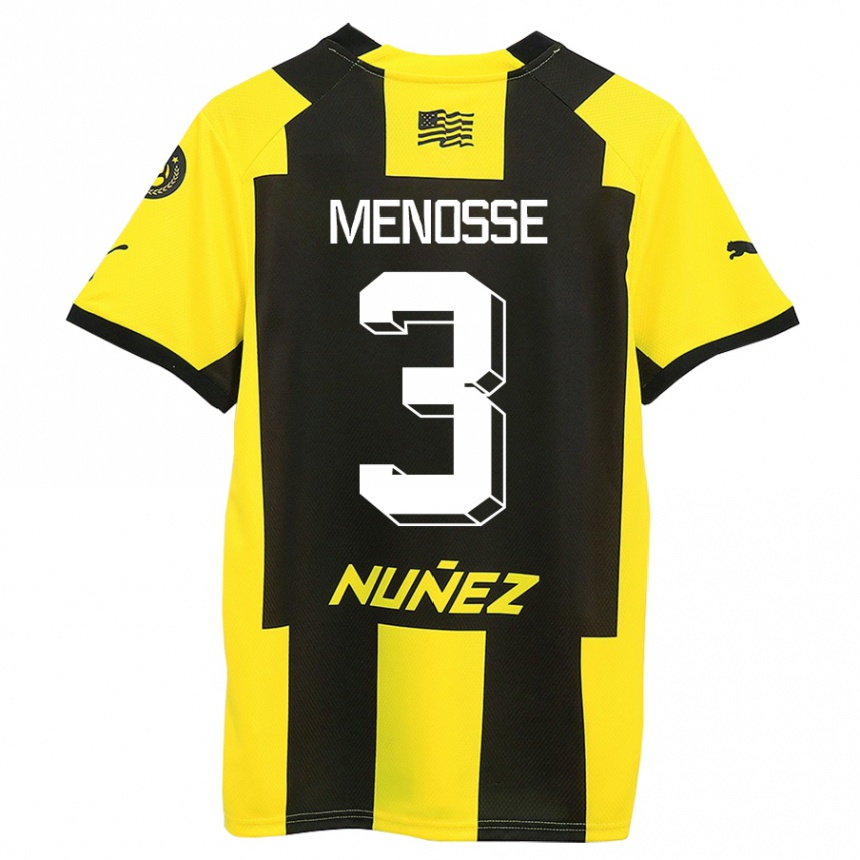 Vyrai Hernán Menosse #3 Geltona Juoda Namų Marškinėliai 2023/24 T-Shirt