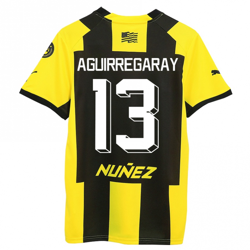 Vyrai Matías Aguirregaray #13 Geltona Juoda Namų Marškinėliai 2023/24 T-Shirt