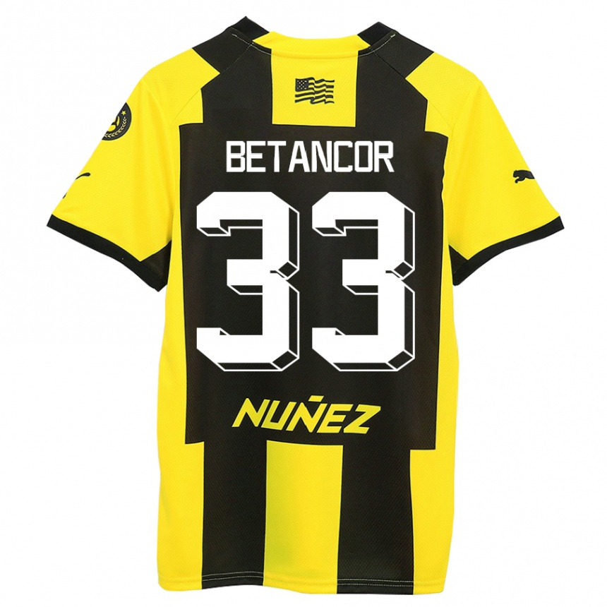 Vyrai Bruno Betancor #33 Geltona Juoda Namų Marškinėliai 2023/24 T-Shirt