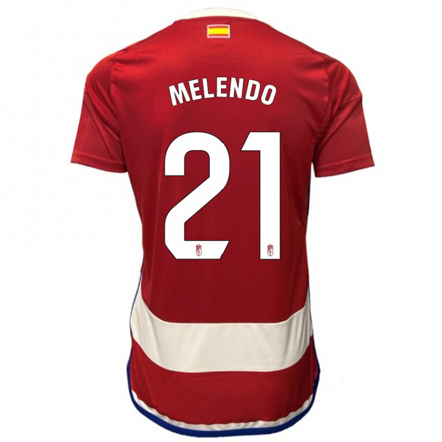 Vyrai Óscar Melendo #21 Raudona Namų Marškinėliai 2023/24 T-Shirt