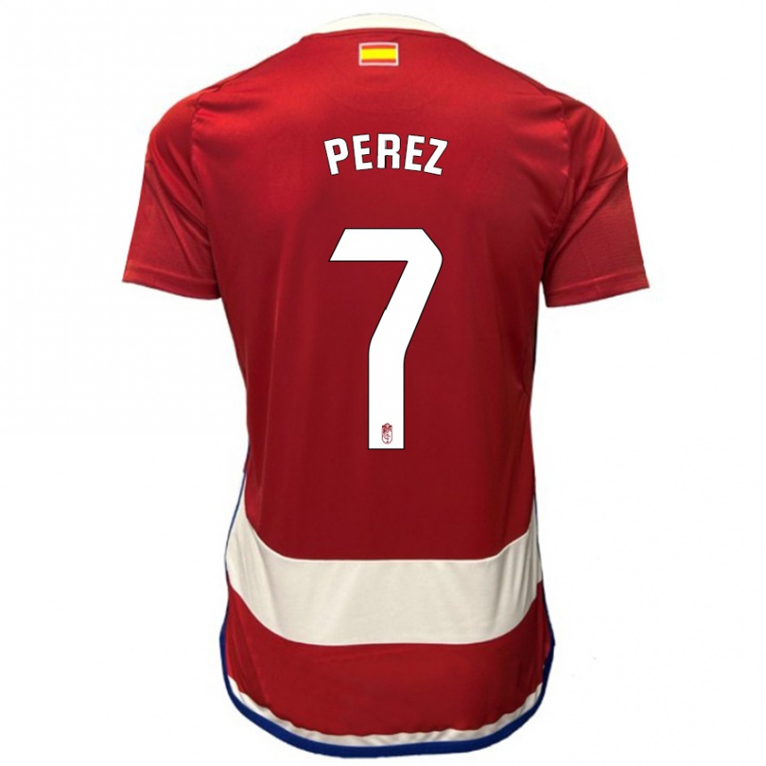 Vyrai Laura Pérez #7 Raudona Namų Marškinėliai 2023/24 T-Shirt