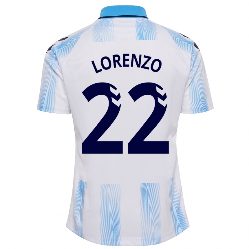 Vyrai Dani Lorenzo #22 Balta Mėlyna Namų Marškinėliai 2023/24 T-Shirt