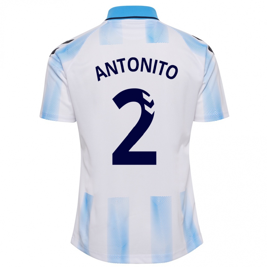 Vyrai Antoñito #2 Balta Mėlyna Namų Marškinėliai 2023/24 T-Shirt