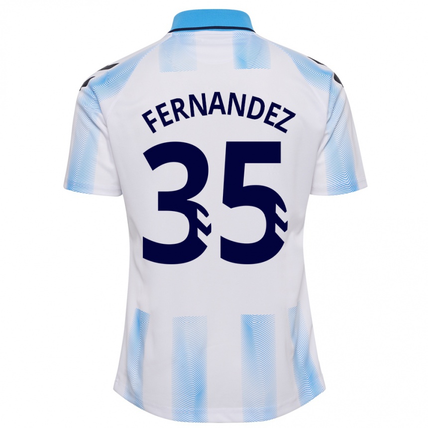 Vyrai Inés Fernández #35 Balta Mėlyna Namų Marškinėliai 2023/24 T-Shirt