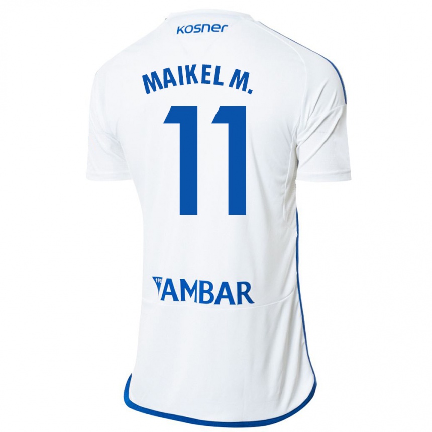 Vyrai Maikel Mesa #11 Baltas Namų Marškinėliai 2023/24 T-Shirt