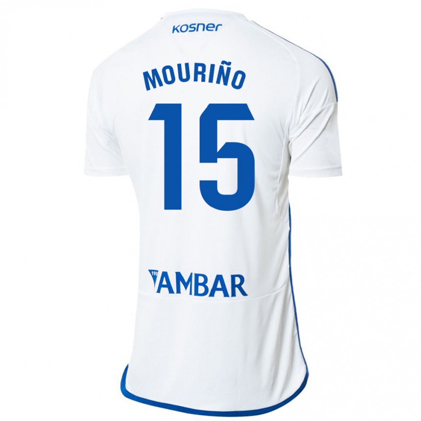 Vyrai Santiago Mouriño #15 Baltas Namų Marškinėliai 2023/24 T-Shirt